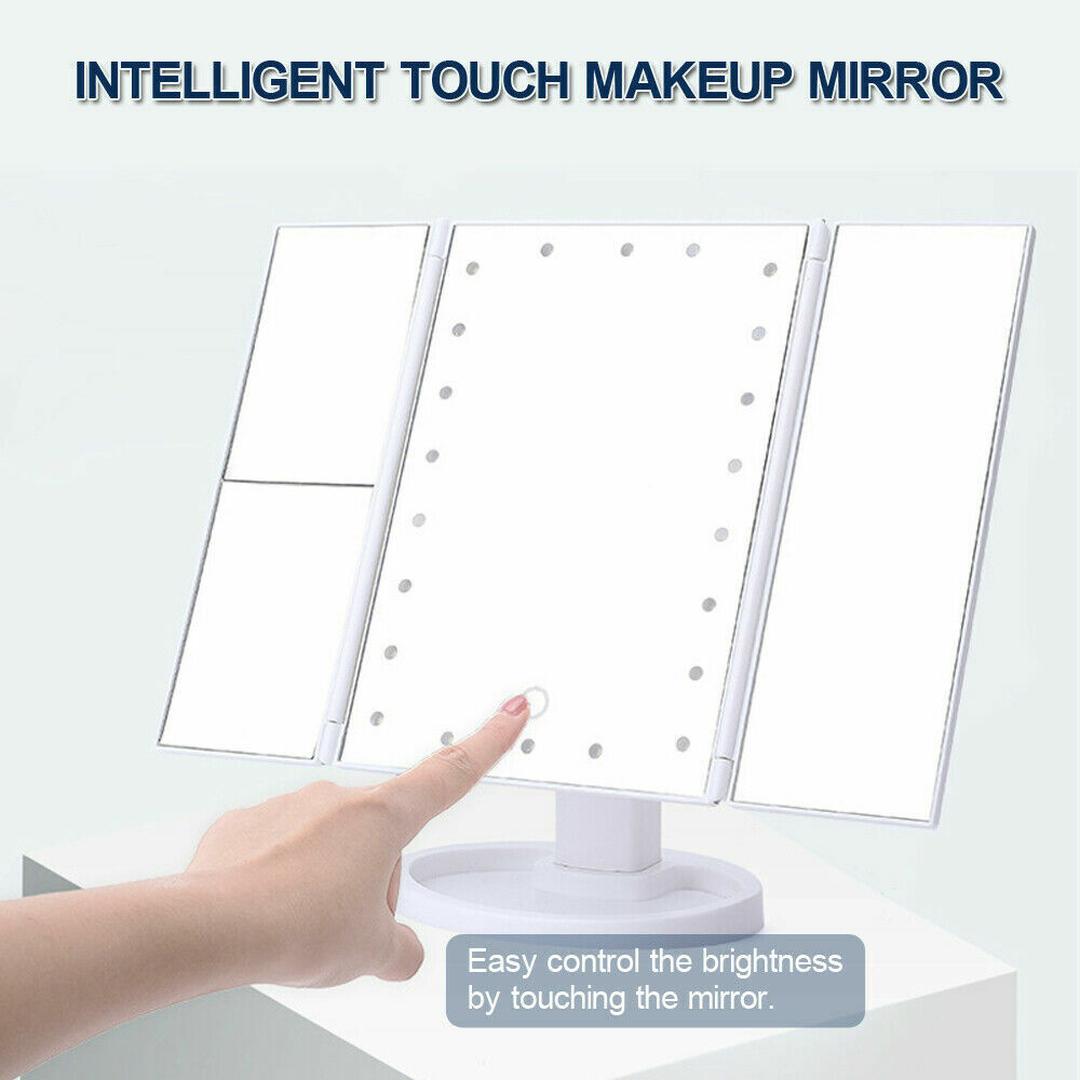 Glowmina™ Foldable Vanity Mirror - White - Ambient - glowmina
