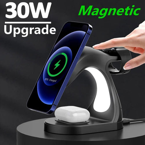 Glowmina™ 4-in-1 Magnetic Wireless Charger - Black - Utilities - glowmina