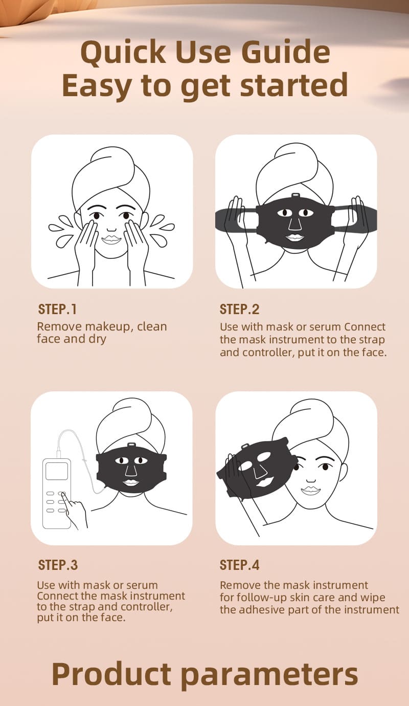 Glowmina™ Silicone LED Mask - Peach / English - Ambient - glowmina