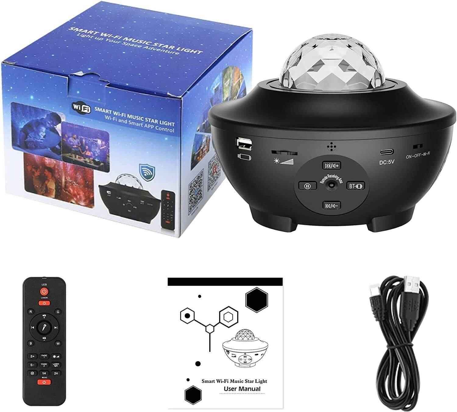 Glowmina™ Smart Galaxy Projector - Black - Ambient - glowmina