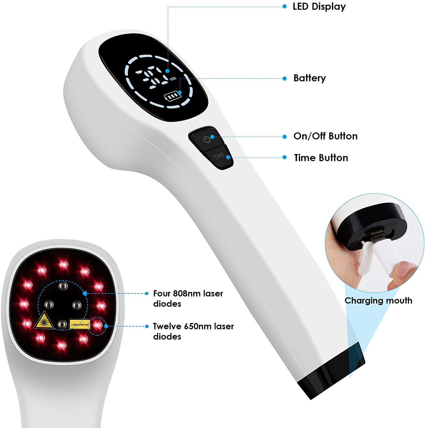Glowmina™ Red Light Therapy Device - Black and White / USB - Well-being - glowmina