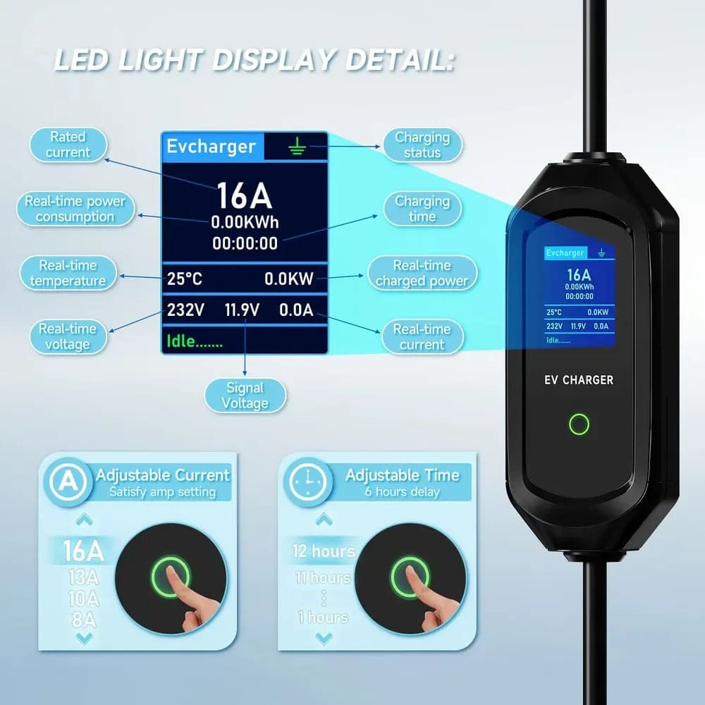 Glowmina™ EVSmart Charger - White / 3.5kW / 5m - Utilities - glowmina