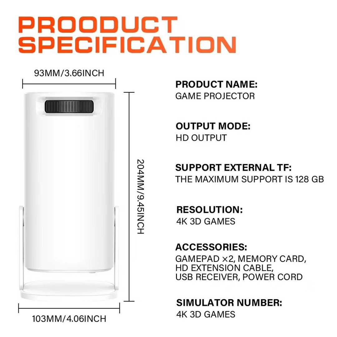 Glowmina™ Game Console Projector - White / AU Plug - Projectors - glowmina
