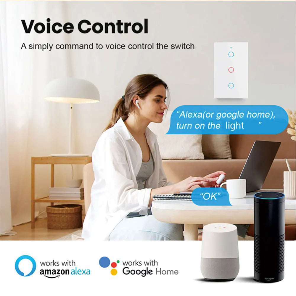 Glowmina™ Smart WiFi Touch Wall Switch