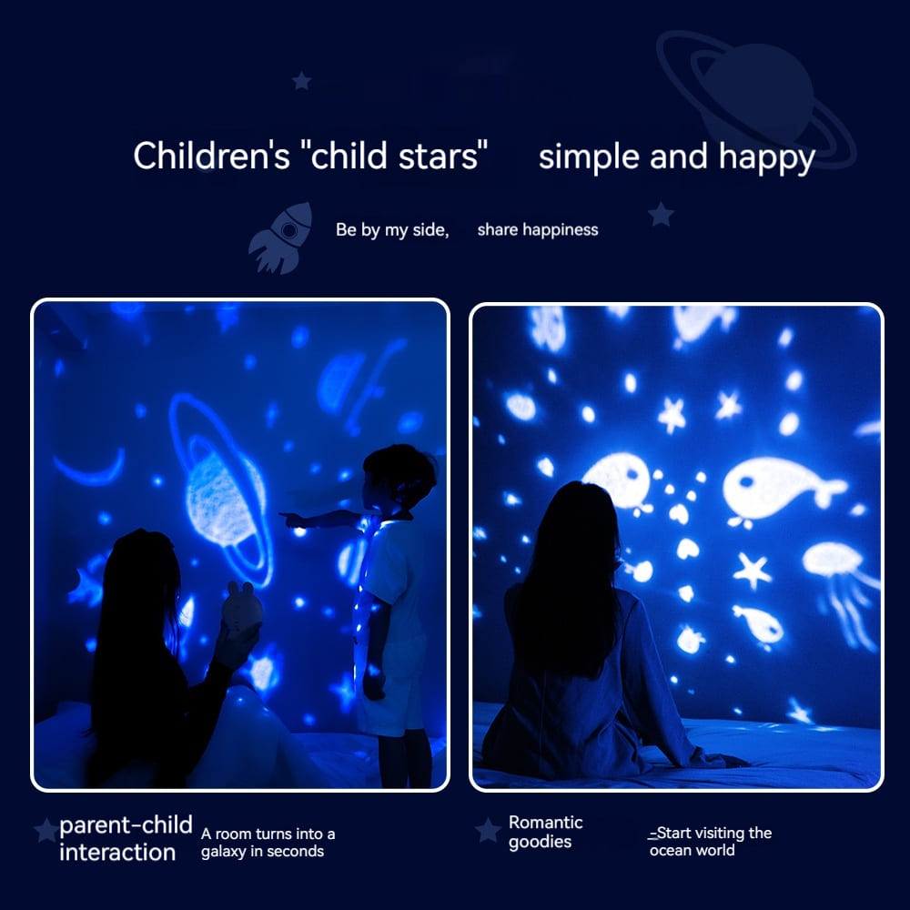 Glowmina™ Bunny Star Light Projector - USB / Pink - Ambient - glowmina