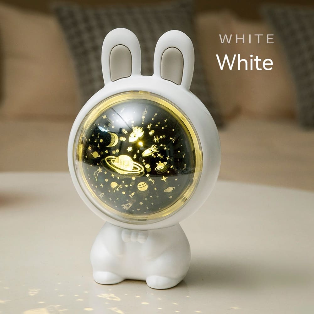 Glowmina™ Bunny Star Light Projector - USB / White - Ambient - glowmina