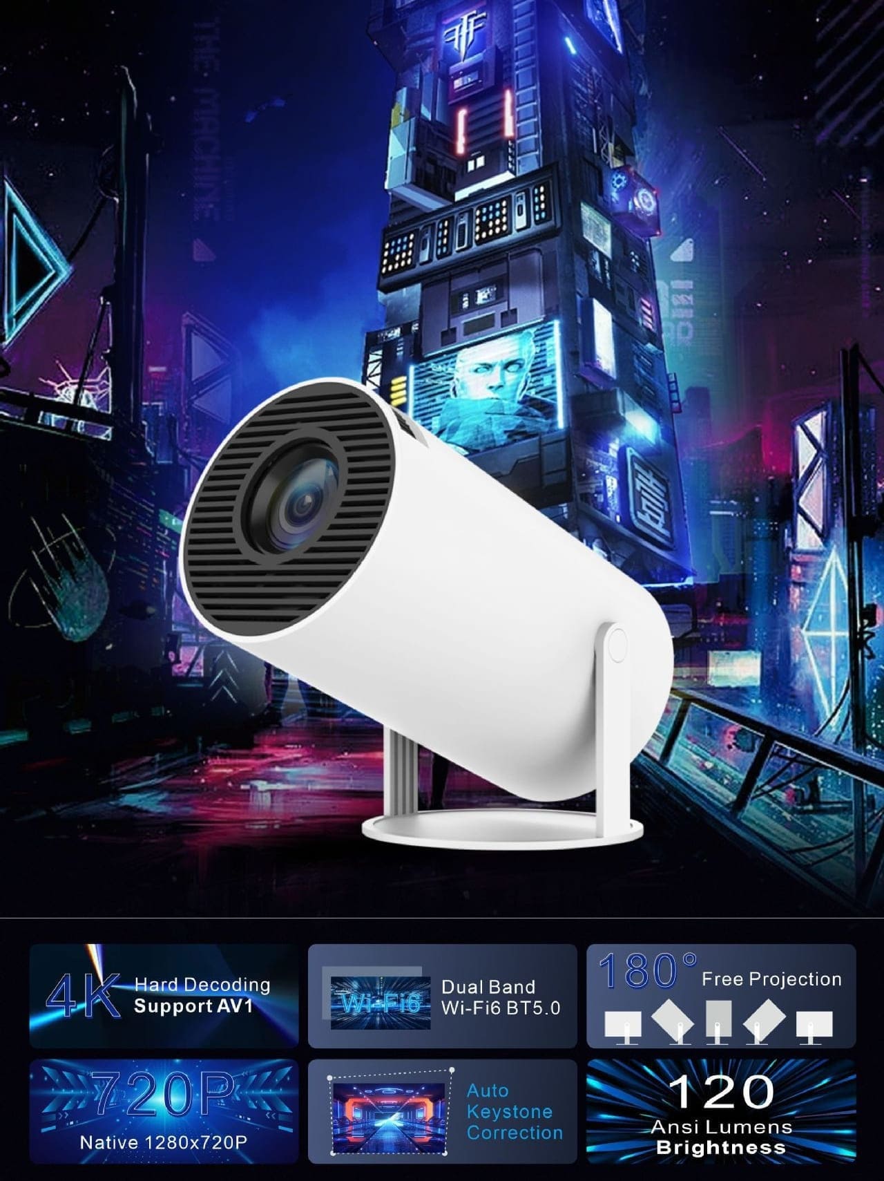 Glowmina™ Ultra HD Mini Projector