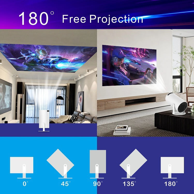 Glowmina™ Ultra HD Mini Projector - White / EU - Projectors - glowmina