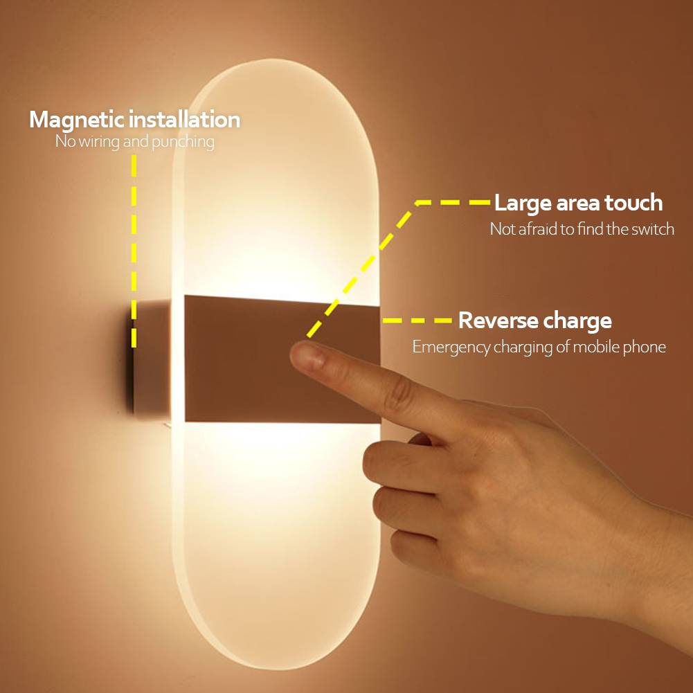 Glowmina™ Indoor Sensing Wall Lamp - White right angle / White light / 14x6cm 3w - Ambient - glowmina