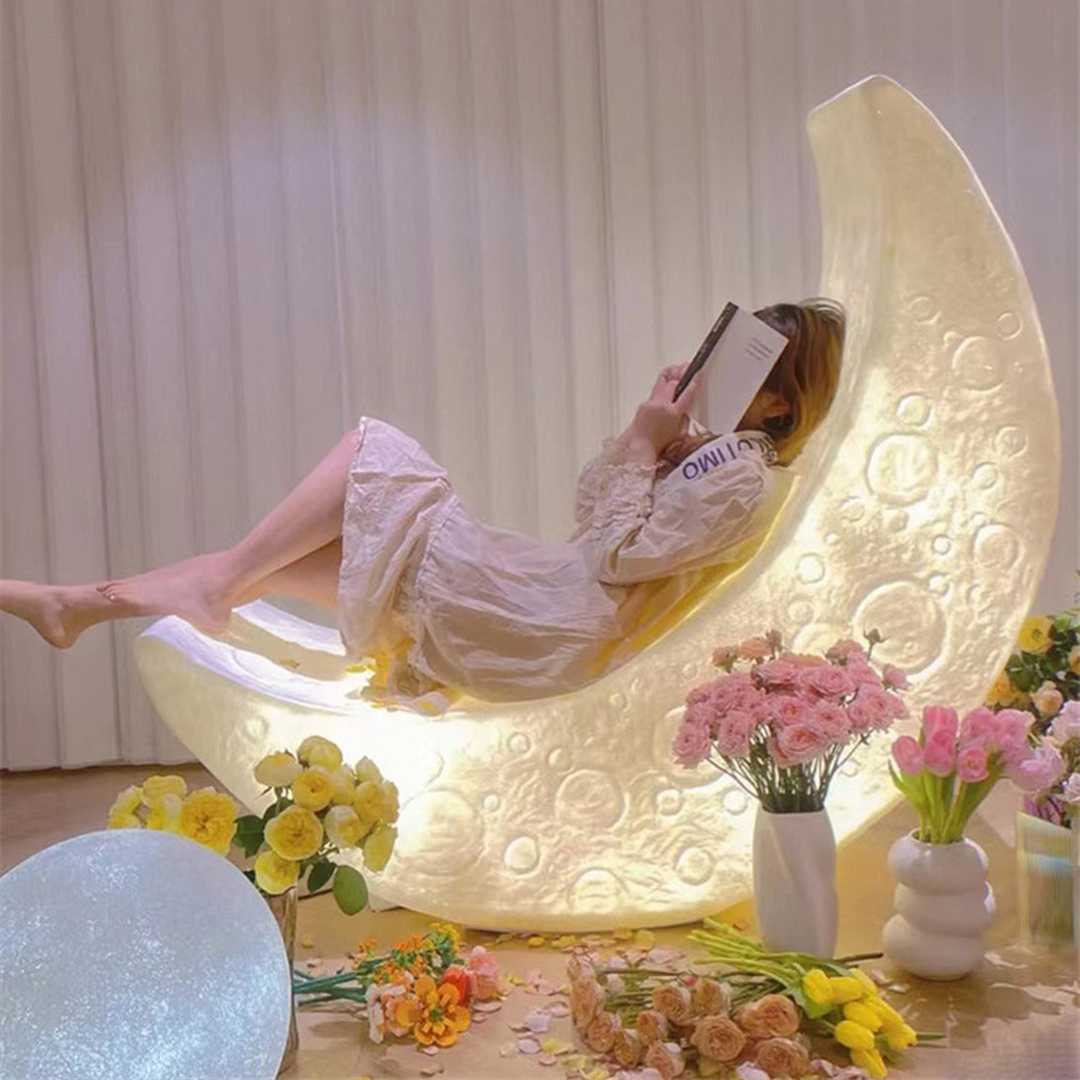 Glowmina™ Moon Lounge Chair - Wireless waterproof / Tricolor LED light source / USB - Ambient - glowmina