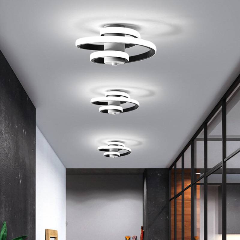 Glowmina™ Spiral LED Ceiling Light - White And Black / 110V Three Colors - Ambient - glowmina