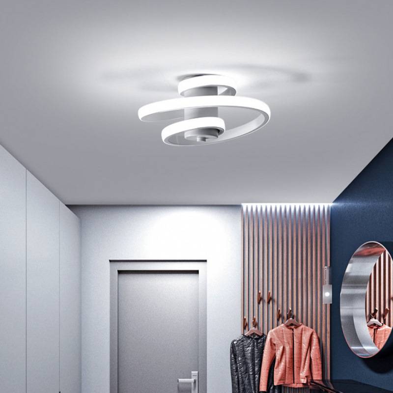Glowmina™ Spiral LED Ceiling Light - White And Black / 110V Three Colors - Ambient - glowmina